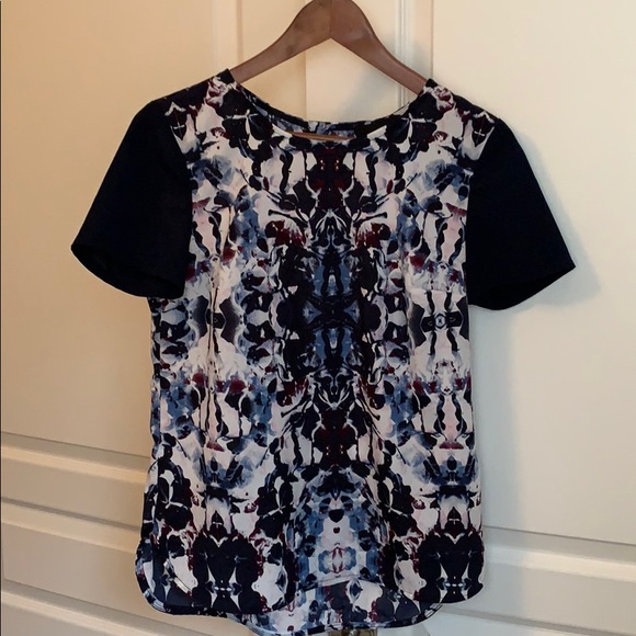 Cynthia Rowley printed shirt-sleeve blouse - Picture 1 of 6